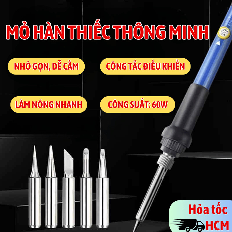 Bộ Mỏ Hàn Chì Mini Joful home Màu Xanh Kèm Thiếc Hàn, Giá Đỡ Và Nhựa Thông Đầy Đủ

