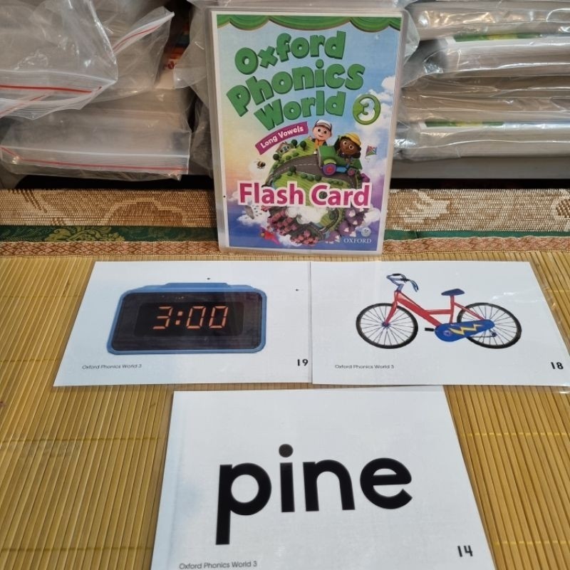 Bộ Thẻ học - thẻ từ Flashcard OXFORD Phonics World 1 - 5 ép plastic