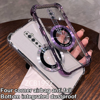 [Chống rơi] Ốp điện thoại OPPO RENO 2 2F 2Z TPU mới sạc từ tính mạ điện vỏ mềm trong suốt bốn góc FDJ