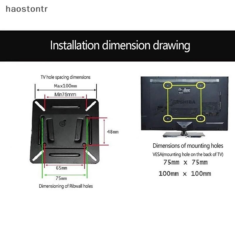 Haostontr 14-24 Inch Tivi Gắn Tường Snap Fastener Flat Panel Giá Đỡ Đa Năng Kim Loại Tivi Màn Hình L