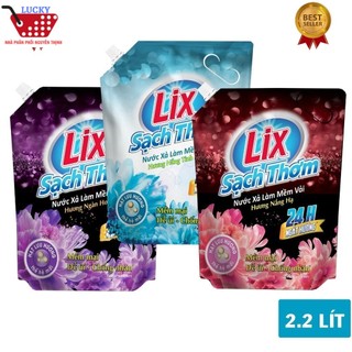  Nước xả làm mềm vải Lix đậm đặc lưu hương 2.2 lít túi sạch thơm mềm vải hương ngàn hoa tiết kiệm thơm lâu sp chính hãng 