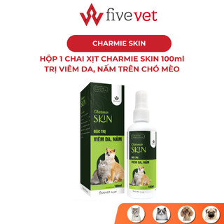  Hộp 1 chai xịt cho chó mèo FIVEVET Charmie Skin trị viêm da nấm 100ml Thế Giới Bốn Chân Pet Shop 