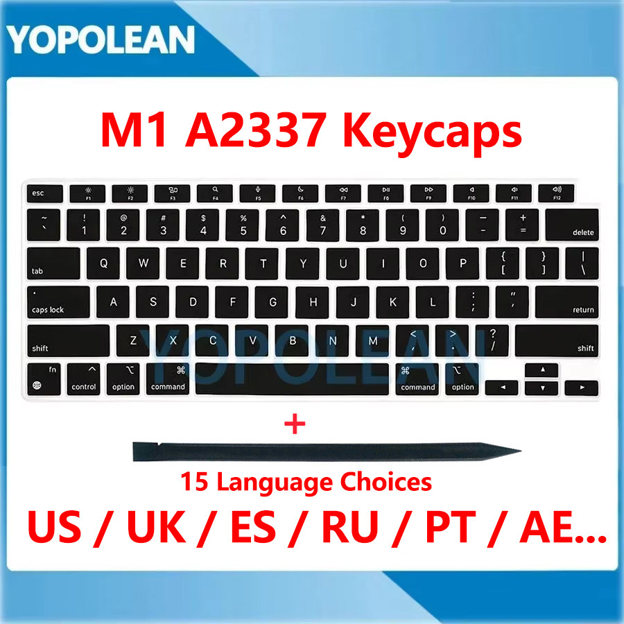 Mới A2337 Keycaps Chìa Khóa Cho Macbook Air 13 "M1 A2337 Nắp Chìa Khóa Mỹ Anh Tây Ban Nha Pháp Nga E