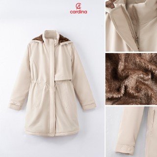  Áo parka nữ CARDINA chất gió tráng poly 50D dáng dài lót lông giữ ấm tốt cản gió chống thấm nước 4PKD01 