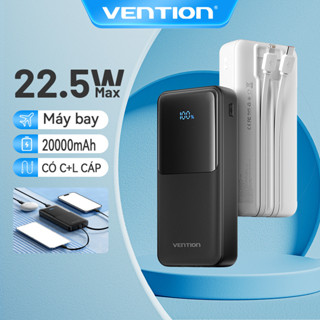 Sạc Dự Phòng 20000mAh có sạc nhanh PD 22.5W Vention - Tích Hợp Dây Type C, L - Power Bank- Công Nghệ Sạc Nhanh -Màn hình kỹ thuật số - Pin sạc dự phòng cho phone 15 /14/13/12/11 XiaoMi Huawei Sansumg - Được Mang Lên Máy Bay - Hàng Chính Hãng, BH 12 tháng