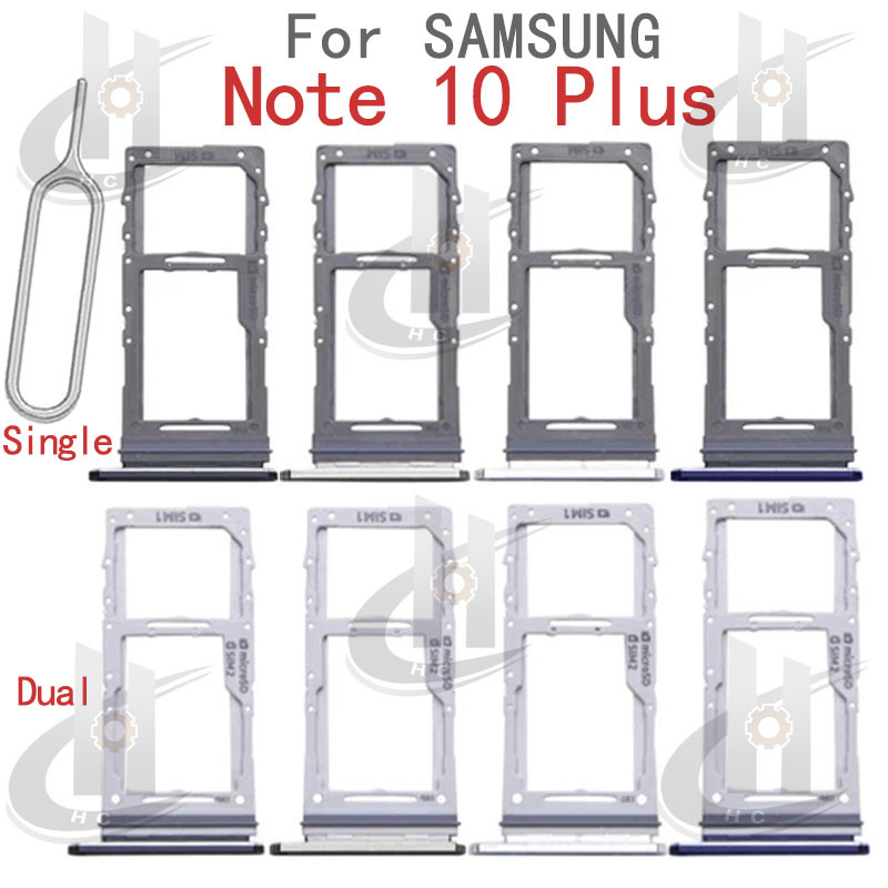 Dành Cho Samsung Note 10 plus Sim Khay Đựng Thẻ Khe Cắm Thẻ Đầu Đọc SD Khe Cắm Adapter Linh Kiện Thay Thế