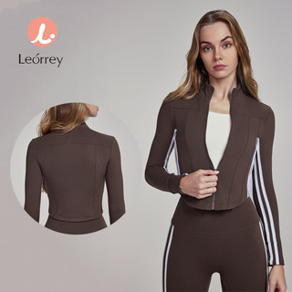  Leorrey-Áo khoác tập yoga mùa đông áo khoác dài tay có khóa kéo đồ thể thao 