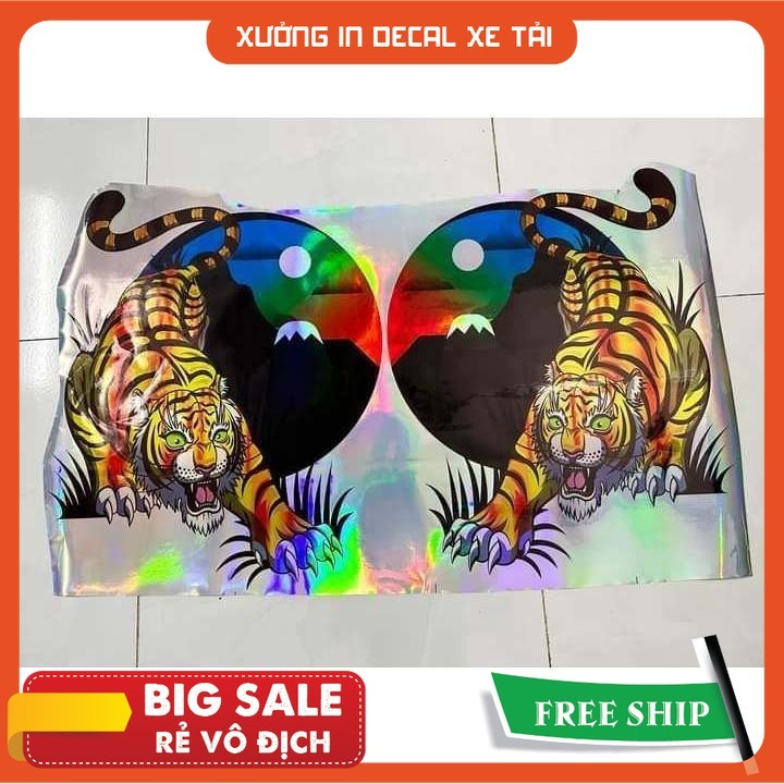 Tem dán xe : Hổ nhật nguyệt- decal dán xe máy, ô tô, xe tải, howo,chenglong..vv