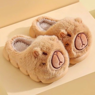 Dép Lông Giày Sục Đế Cao 5cm Siêu Nghộ Nghĩnh Dễ Thương Mùa Đông Ấm CAPYBARA