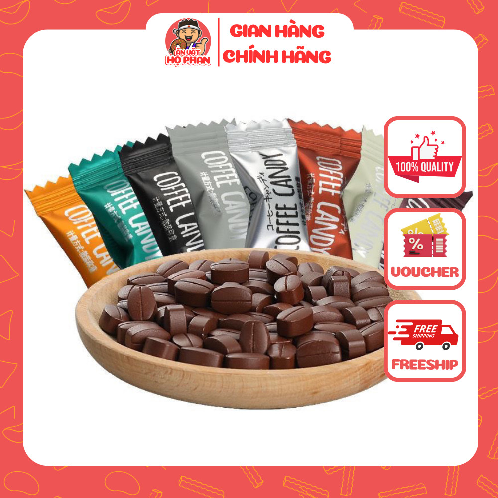 Kẹo Cà Phê không đường Coffee Candy Đài Loan 500g, Kẹo Ăn Kiêng, Kẹo Cà Phê Đen - Ăn Vặt Họ Phan