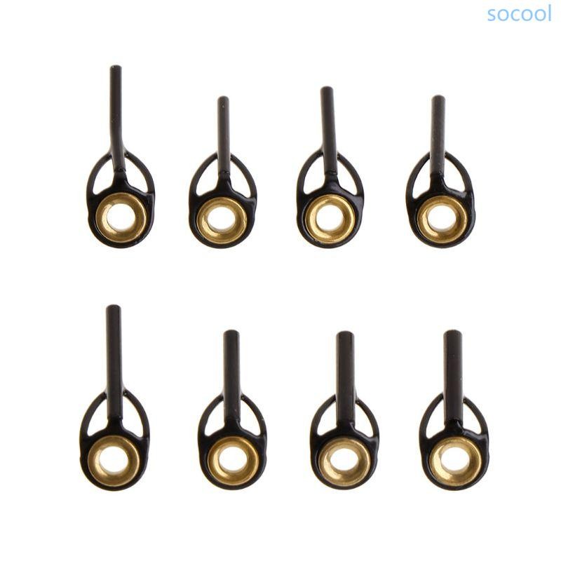Soc * Fishing Top Rod Guide Ring Line Tip 0 9mm-1 6mm Thép không gỉ DIY Eye Rings Po