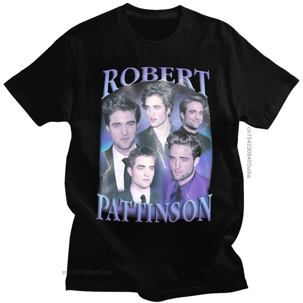 Cổ Điển Robert Pattinson Áo Nam Tay Ngắn Vintage Rob Edward Cullen Áo Thun Mùa Hè Tee Áo Cotton Quá 