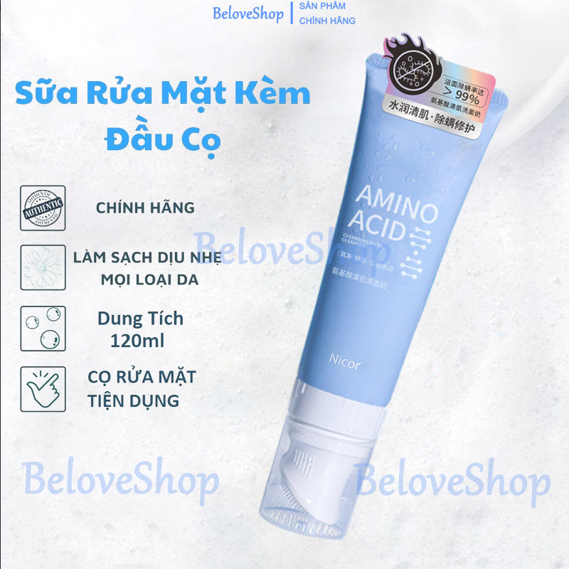 Sữa Rửa Mặt NICOR Amino Acid Dưỡng Ẩm 120ml Cho Nam Nữ