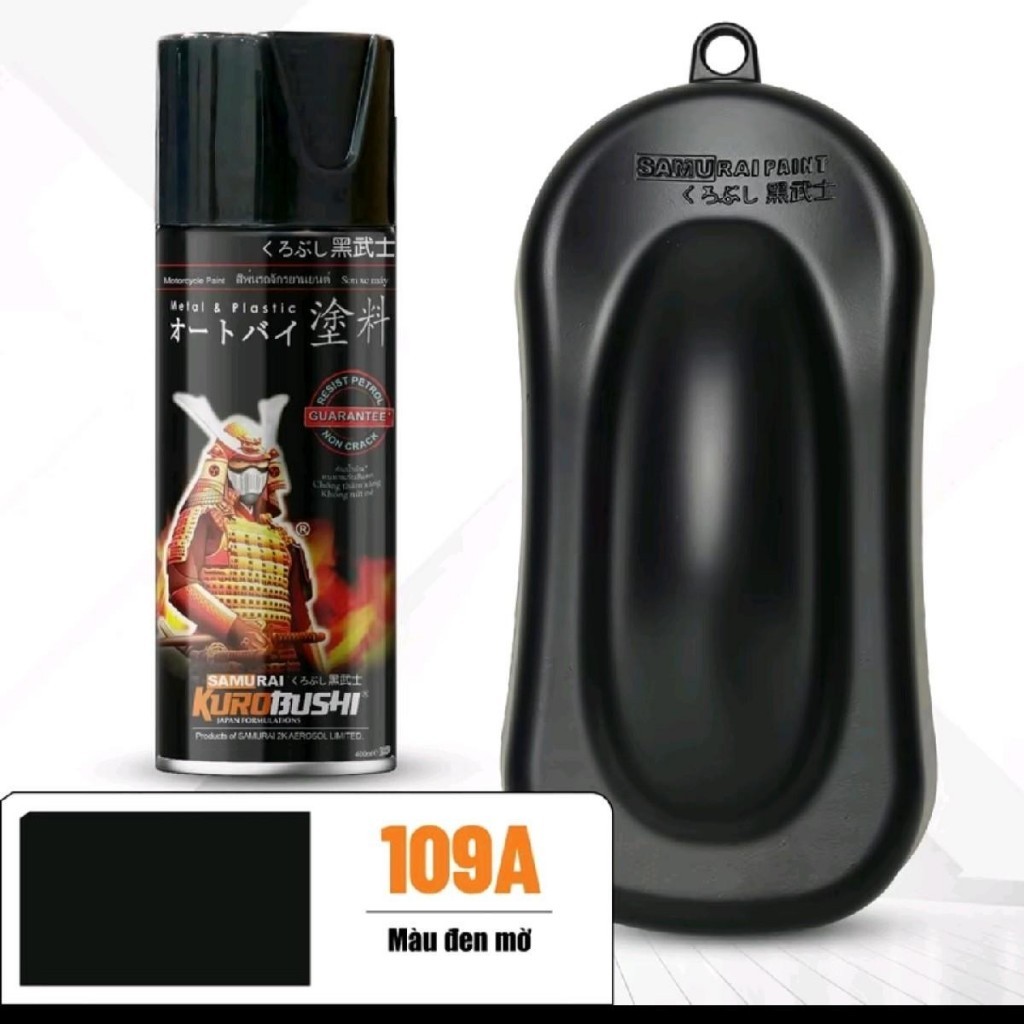 sơn xịt màu đen nhám 109A samurai