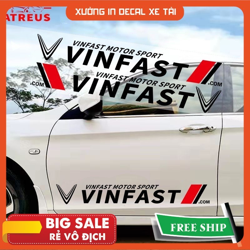 Decal dán xe Vinfast FADIL VF8 VF9 VF e34 VF5 VF7 LUX2.0 LUX A 2.0 LUX 9x70cm
