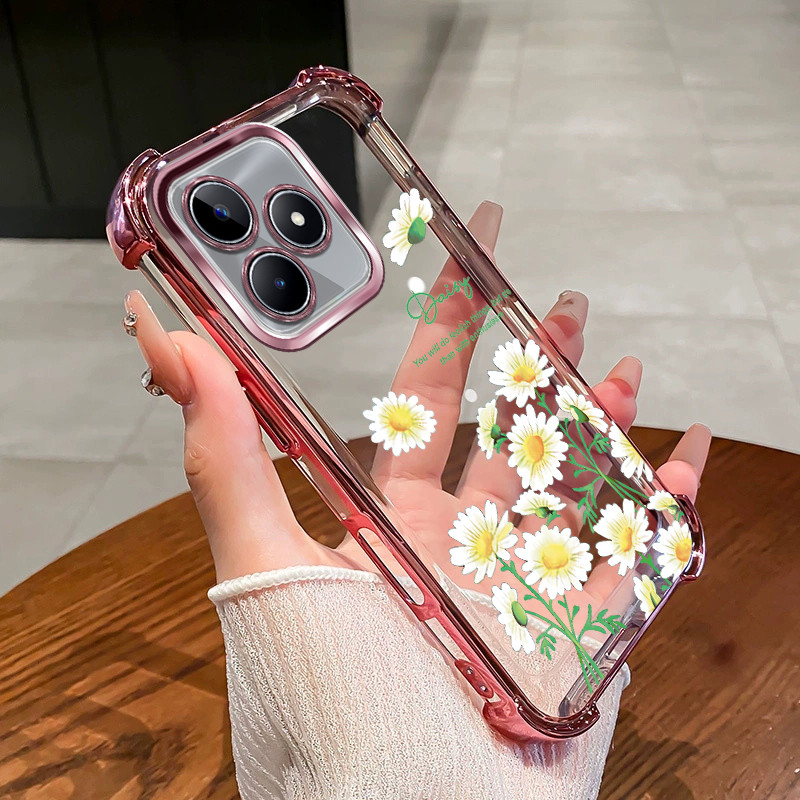 Ốp Lưng Cho Realme C53 C51 NOTE 50 C55 C61 C63 Narzo N63 C65 C67 c75 14x neo 7 Ốp Điện Thoại Hoa Cúc