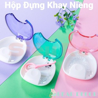 [Siêu Rẻ] Hộp Đựng Khay Niềng Răng Invisalign Hình Vỏ Sò  - Đựng Hàm Duy Trì Nắp Nhấn Bật Tiện Lợi