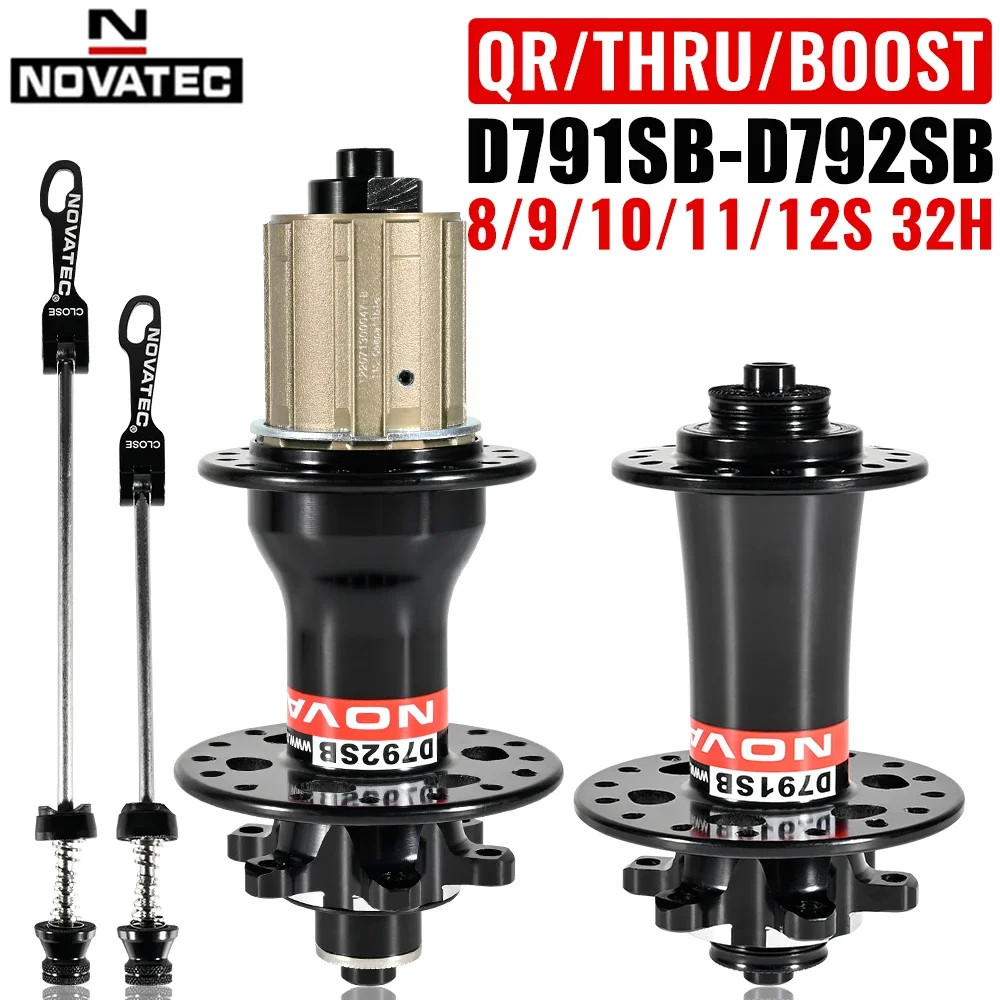 Đùm Hub Xe Đạp MTB NOVATEC D791SB D792SB  32 Nan 4 Vòng Bi Trước / Sau Trục QR / THRU/ BOOST 8-12 Tố
