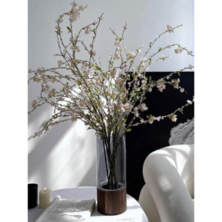 Cành hoa tuyết mai giả dài 1m2 cắm bình trang trí nhà cửa