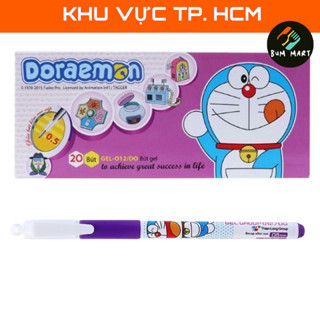 Hộp 20 bút mực tím học sinh Đô rê mon Thiên Long, bút bi Doremon, bút GEL-012/DO Doraemon