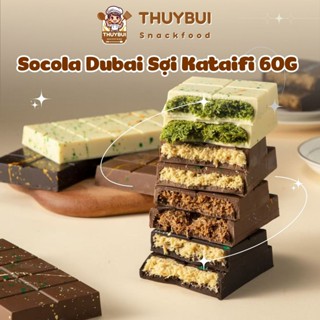  Socola Dubai Nhân Sợi Kataifi Hộp 60gr Socola Dubai TB Vị Hạt Phỉ Hạt Dẻ Matcha Socola Sợi Kataifi Giòn Giòn 