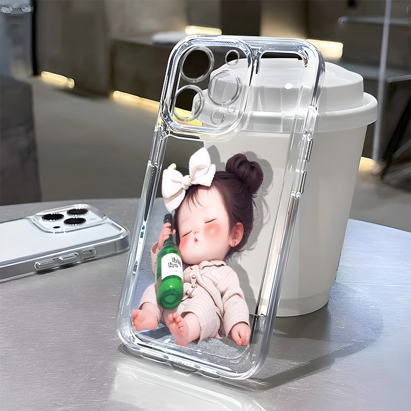 Ốp Lưng Say cô gái iPhone 16 Pro Max 15 11 14 13 12 Pro Max 8 7 Plus X XR XS 6 6S Se 2020 TPU Mềm Trong Suốt Vỏ Điện Thoại