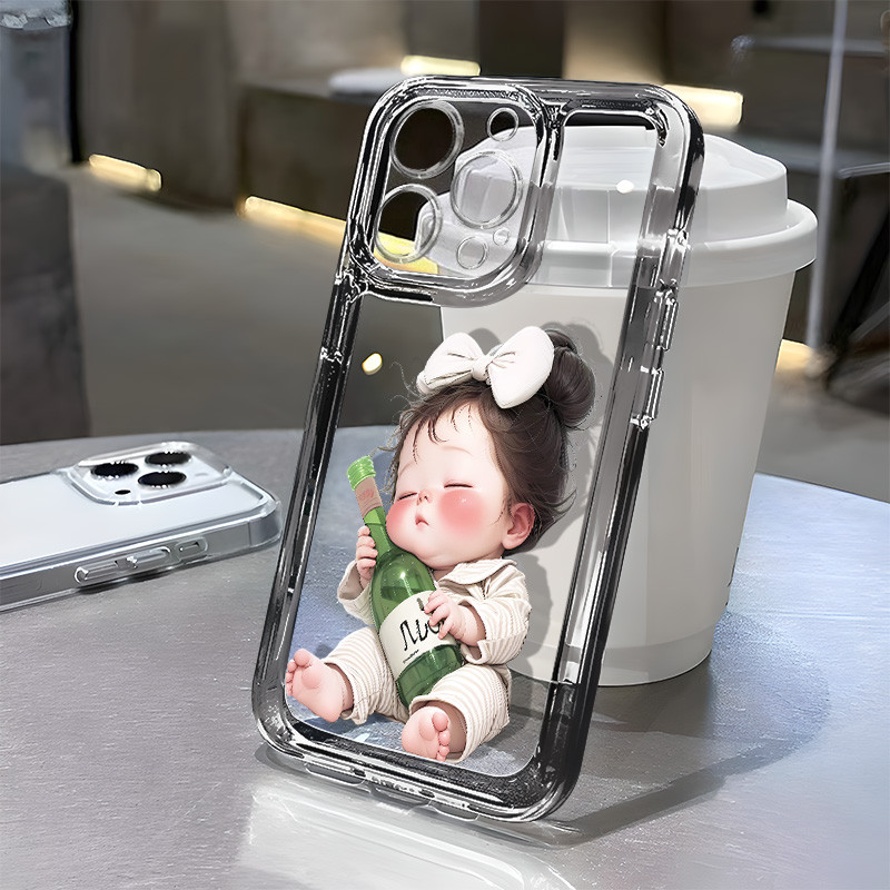 Ốp Lưng Say cô gái iPhone 16 Pro Max 15 11 14 13 12 Pro Max 8 7 Plus X XR XS 6 6S Se 2020 TPU Mềm Trong Suốt Vỏ Điện Thoại