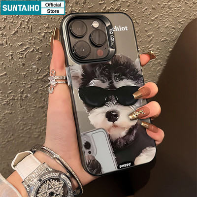 Suntaiho Chất Lượng Cao Sang Trọng Họa Tiết Chó Hoạt Hình Ốp lưng Iphone 16 15 14 13 12 11 Pro Max TPU Silicon Mềm Cao Cấp Chống Sốc Ốp Lưng