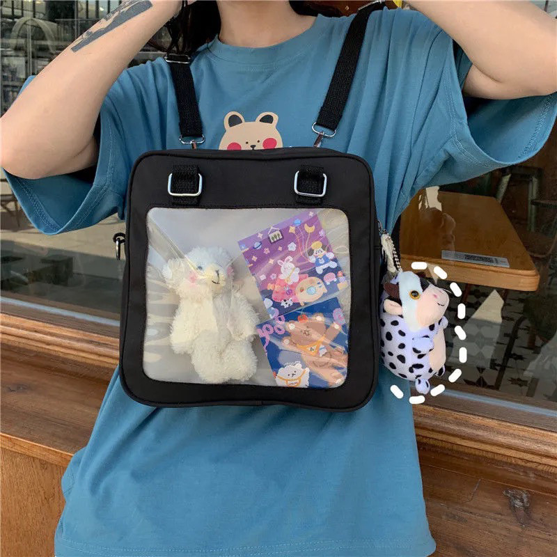 Túi Anime Túi Anime [8262 People Collection] Túi Ba Lô Đơn Trong Suốt Nữ Phiên Bản Hàn Quốc Phù Hợp 