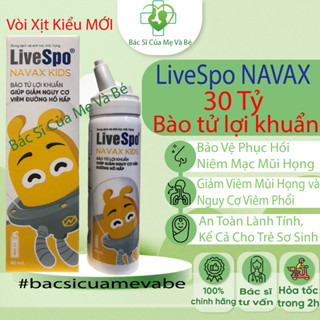 [ Combo 2h ] Xịt mũi vệ sinh hằng ngày LiveSpo NAVAX KIDS tiện dụng (Bình nhôm 50ML)