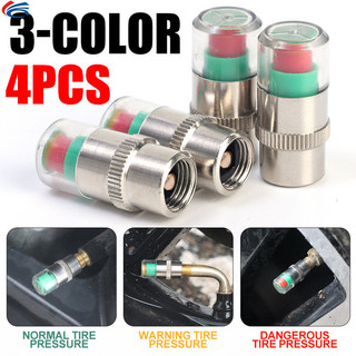 [AM3C] Mũ cảnh báo áp suất lốp lắp nhanh | Hệ thống cảnh báo trực quan 3 màu | Phát hiện 1.9-2.5 Thanh | Phù hợp với tất cả thân van ô tô / xe máy / xe đạp