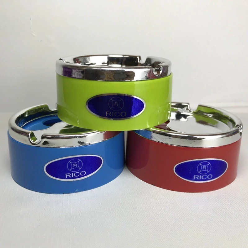 Gạt tàn thuốc, Hộp gạt tàn thuốc lá RICO có nắp xoay, Gạt tàn inox cao cấp - Hùng home