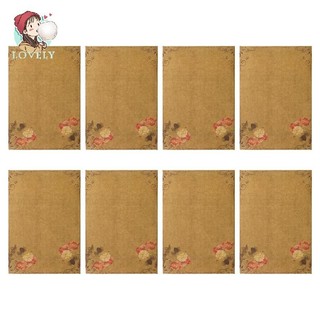 Giấy Kraft Retro, Giấy Chữ A5 Ren Sáng Tạo, Thư Cảm Ơn Thư Tình Lãng Mạn Mới 8 Tờ