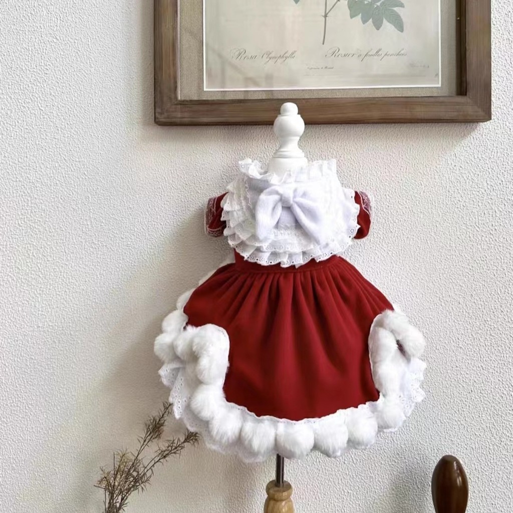 (Spot) Giáng sinh, Tết Dương lịch, Tết Dương lịch, 2025, quần áo cho chó mới nhất, VÁY THU ĐÔNG, Ted