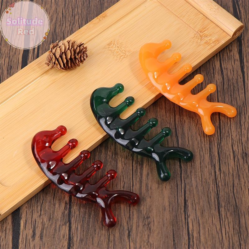 Lược Massage kinh tuyến bằng nhựa cô đơn Đầu lược sừng bò rộng Guasha VN