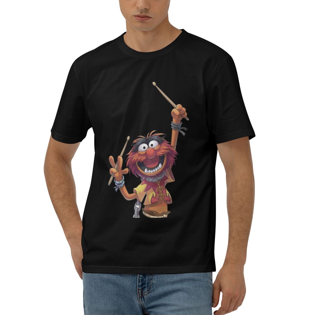 Áo thun Cotton Muppet Drummer ngộ nghĩnh hoang dã Kermit