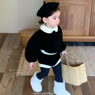 [Giảm giá 50%] Bộ đồ cho bé gái, áo dài tay, Bộ đồ thể thao giản dị, quần áo thu đông cho bé gái, quần áo trẻ em, Bộ Đồ Hai Mảnh cho trẻ em, Bộ Đồ hai mảnh cho bé gái, áo cổ Búp Bê Kiểu tây, quần rắm đuôi thỏ dễ thương, quần áo trẻ em Hàn Quốc 5