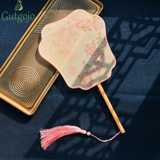 Gutgojo Quạt Thêu Tua Rua Vintage Cổ Điển Cầm Tay Trang Trí Nhà Quạt Lụa Trong Suốt