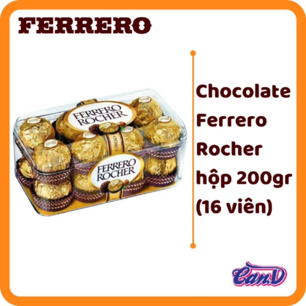 Chocolate Ferrero Rocher hộp 200gr (16 viên)