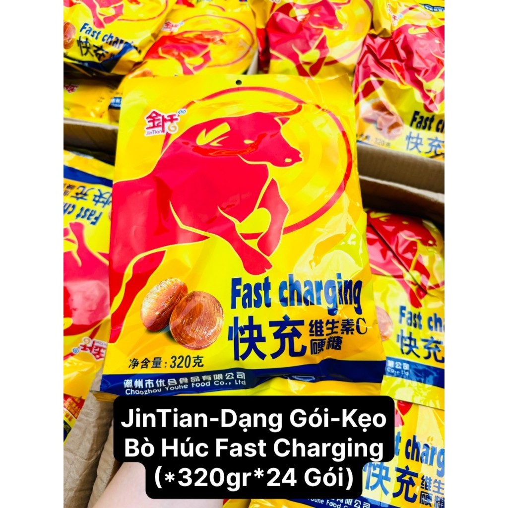 [1 thùng] Kẹo BÒ HÚC tăng lực Fast Charging - Thùng 24 gói hottrend
