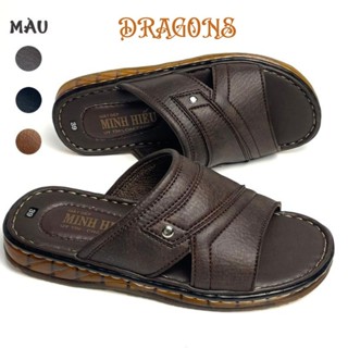  Dép Nam Quai Ngang Dragons  Dép Trung Niên Da Cao Cấp Gia Công Chắc Chắn May Chỉ Xung Quanh BH6T. 