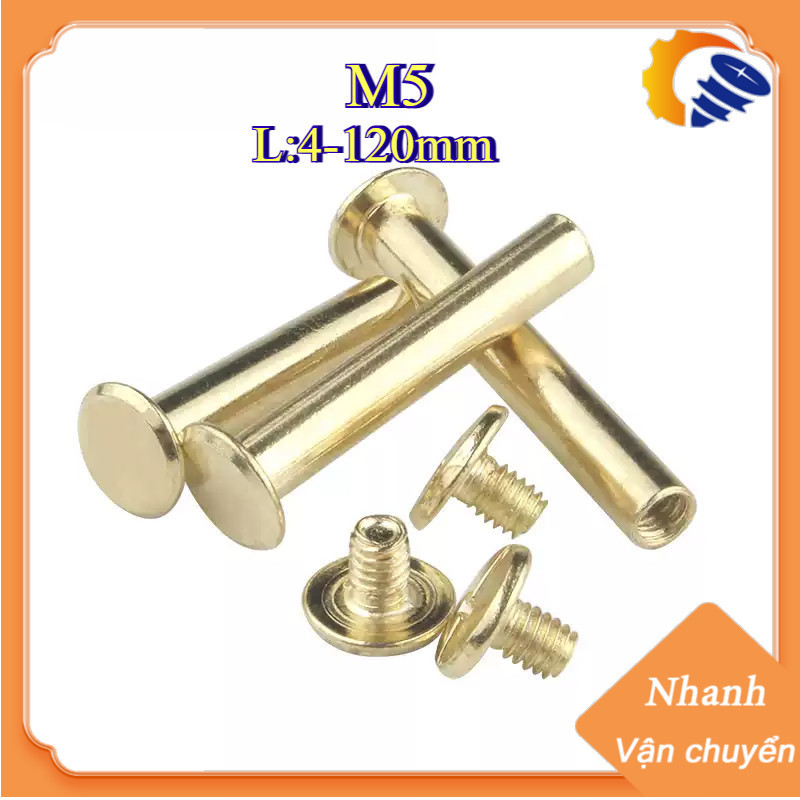 M5 Đinh tán inox, đinh tán vặn ren Đồng đầu /Ốc vít bằng ren, chốt tán , đinh vít xoáy, đinh tán loạ