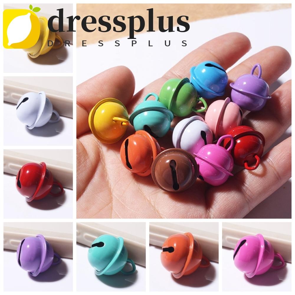 Dressplus 5 chiếc Jingle Bells Hạt kim loại, Chuông 18mm Mặt dây chuyền móc khóa chuông đầy màu sắc,