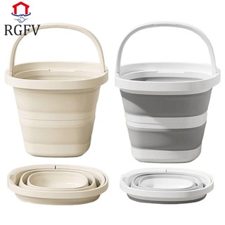 Xô gấp RGFV, Xô ngâm chân tiết kiệm không gian đa chức năng, Dụng cụ phòng tắm 5 / 10L Xô câu cá ngoài trời dày nhỏ gọn để rửa xe, cắm trại