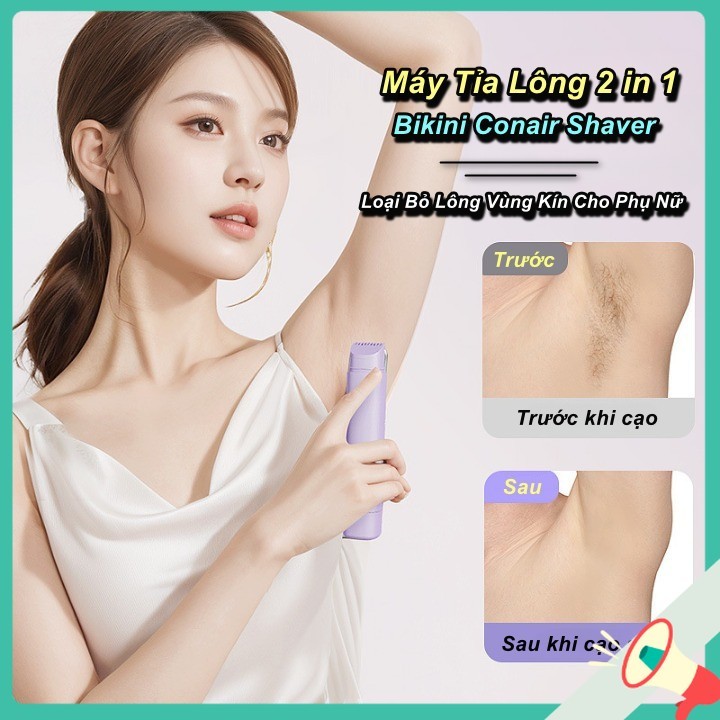 Máy Cạo Lông Di Động 2 Trong 1 Bikini Conair Shaver SS-816 Dành Cho Phụ Nữ ☘️Green Home☘️