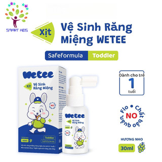 Xịt Vệ Sinh Răng Miệng Wetee Safeformula Toddler Cho Bé Từ 1 Tuổi 30ml, Hương Nho, Vị Ngọt