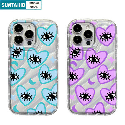 Suntaiho Ngộ nghĩnh Vỏ Độc Đáo Mắt Họa Tiết Tình Yêu Ốp lưng Iphone 16 15 14 12 13 11 Pro Max IP 7 8 Plus Iphon X Xs XR Xs Max TPU Mềm Cao Cấp Chống Sốc Ốp Lưng