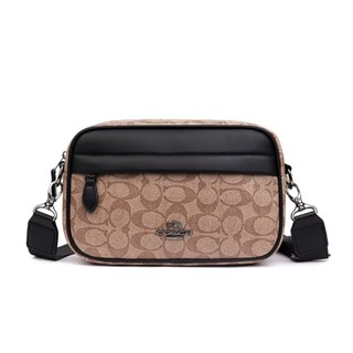 Coach Sling Túi Máy Ảnh Thể Thao Túi Messenger Dung Tích Lớn Túi Đeo Vai Nam Nữ Da Du Lịch Túi Đeo Ngang Sang Trọng Chữ Ký Mua Sắm Túi Tote
