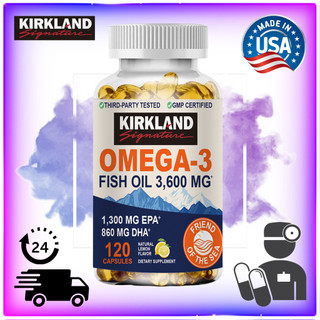  Dầu cá KIRKLAND Omega 3 axit béo thiết yếu tốt nhất cho sức khỏe tim mạch hỗ trợ khớp mắt não và hệ miễn dịch 