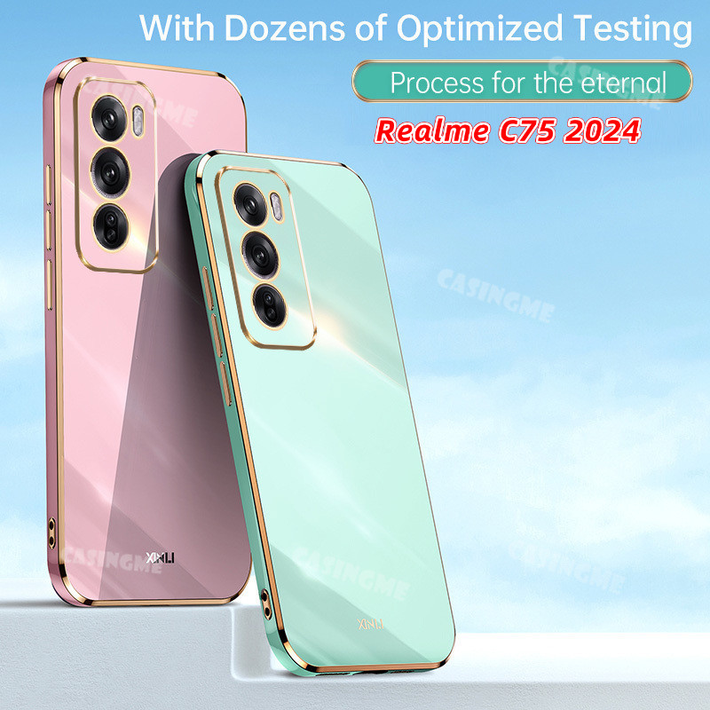 Realme C75 2024 Vỏ Mạ Sang Trọng Cho Realme C75 RealmeC75 C 75 75C 4G 5G 2024 Ốp lưng Silicon Mềm Ch